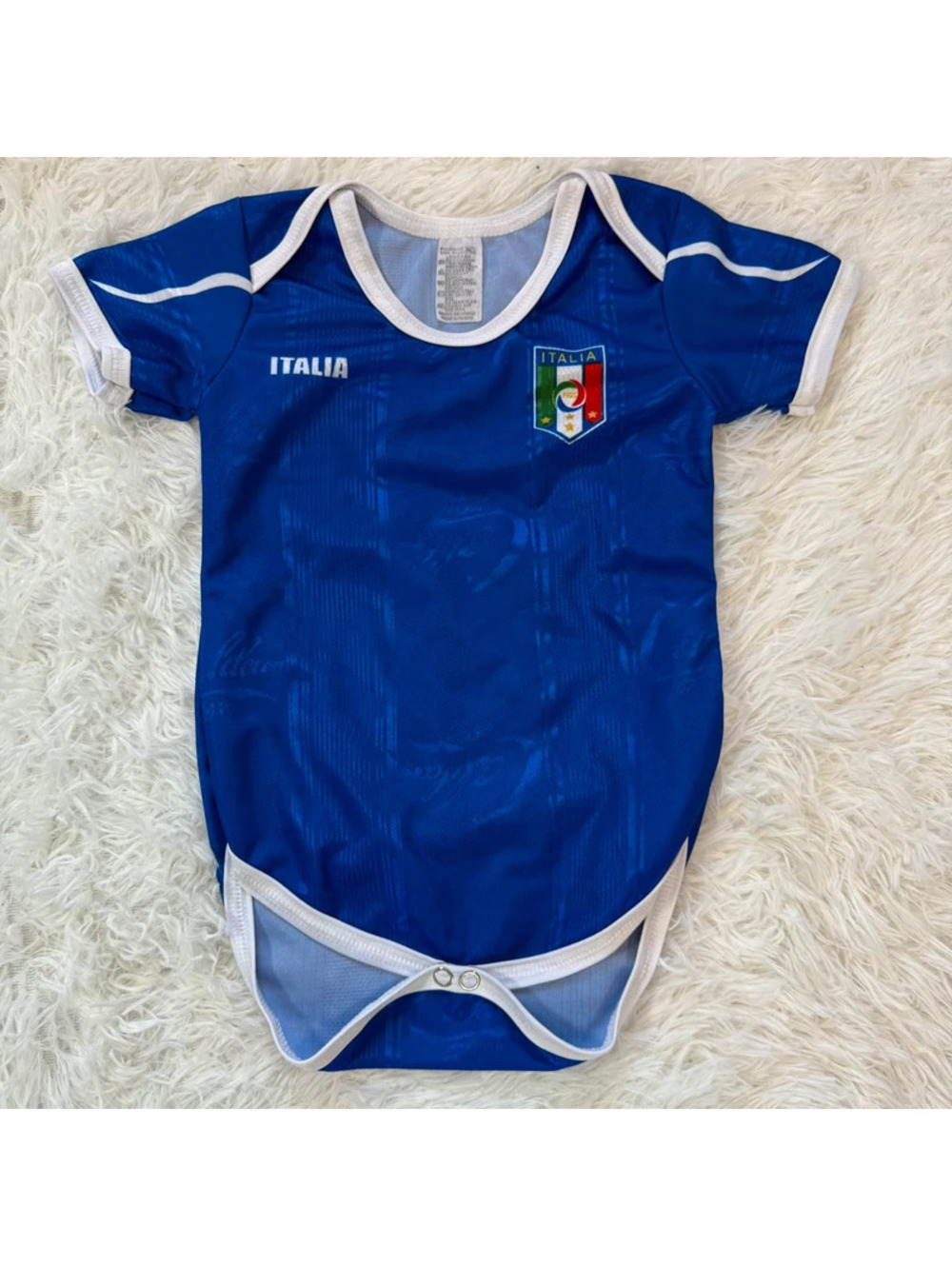 Italia Soccer Baby OnSie Blue White 18-24 Months Italia Flag EUC